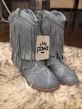 NWT PAWZ Little Girl Western Fringe Boots Size 13